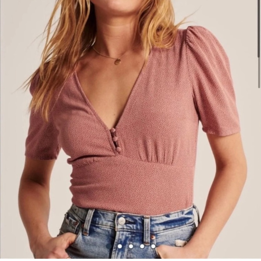 Abercrombie puff sleeve body suit